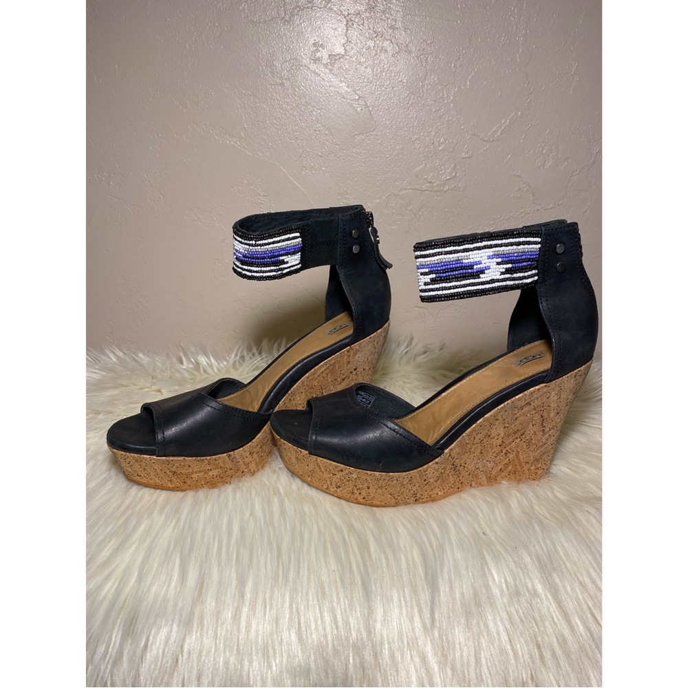 UGG Jacinda Serape Beaded Wedge Heels
